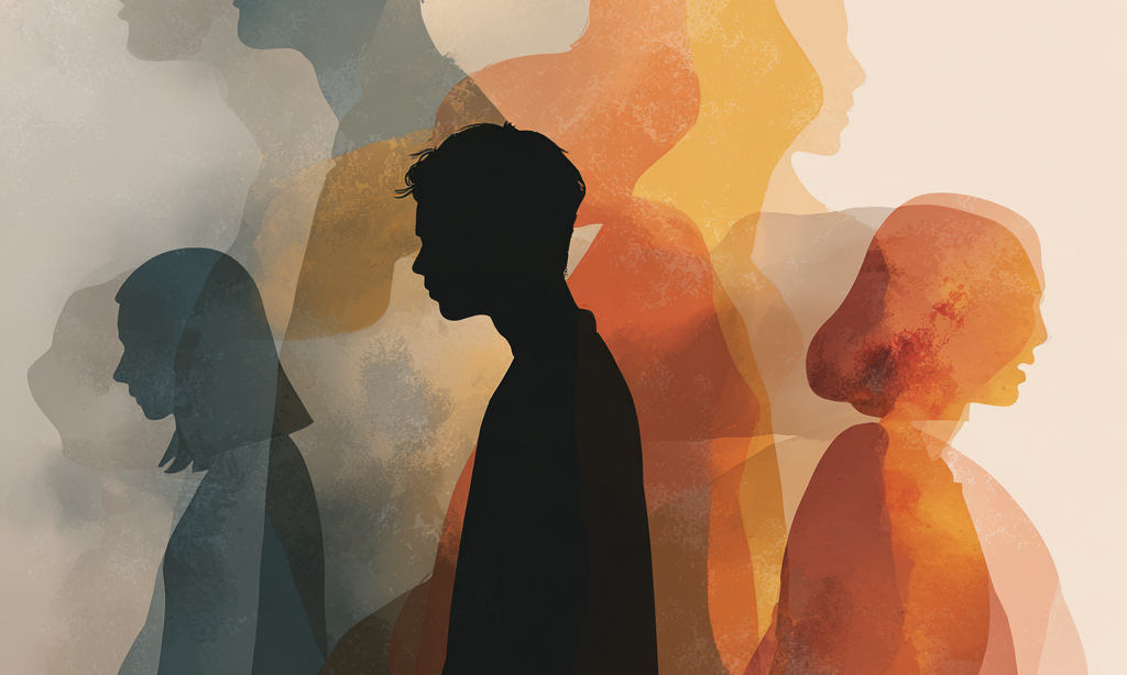 Abstrakte Illustration von Jugendlichen / KI-generiertes Bild mit Midjourney