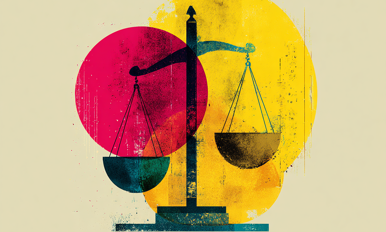 Illustration einer Waage; KI-generiertes Bild