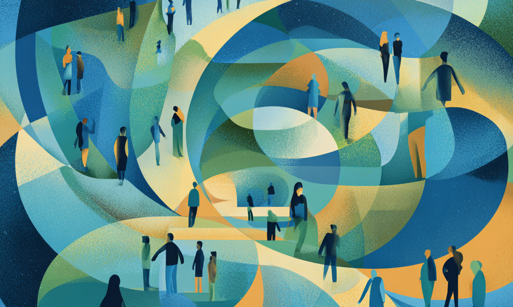 Abstrakte Illustration eines Netzwerks von Personen; KI-generiertes Beitragsbild