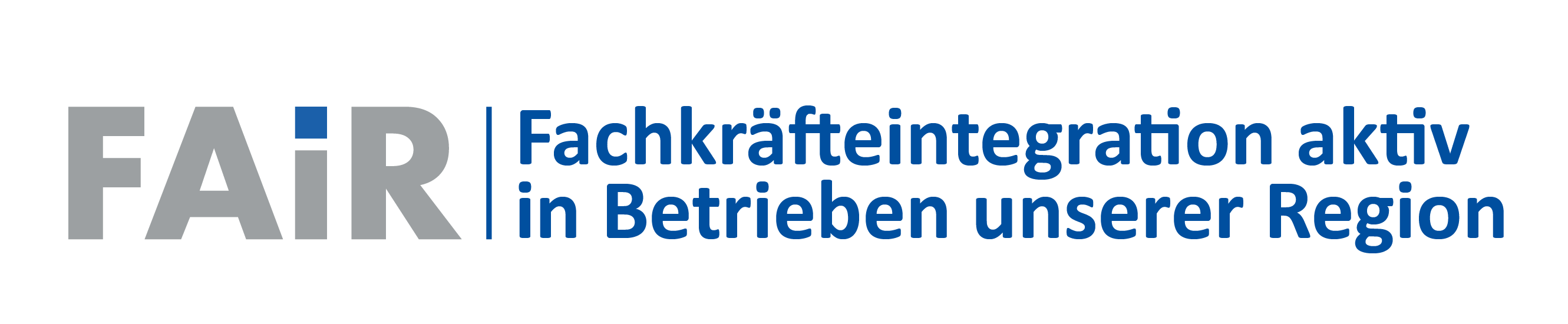 Logo des Verbundprojekts FAIR – Fachkräfteintegration aktiv in Betrieben unserer Region Logo des Verbundprojekts FAIR – Fachkräfteintegration aktiv in Betrieben unserer Region
