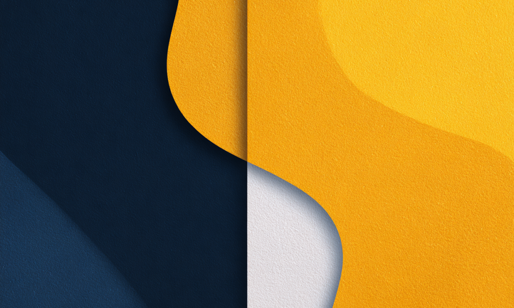 Abstrakte Illustration in Gelb und Blau; KI-generiertes Bild